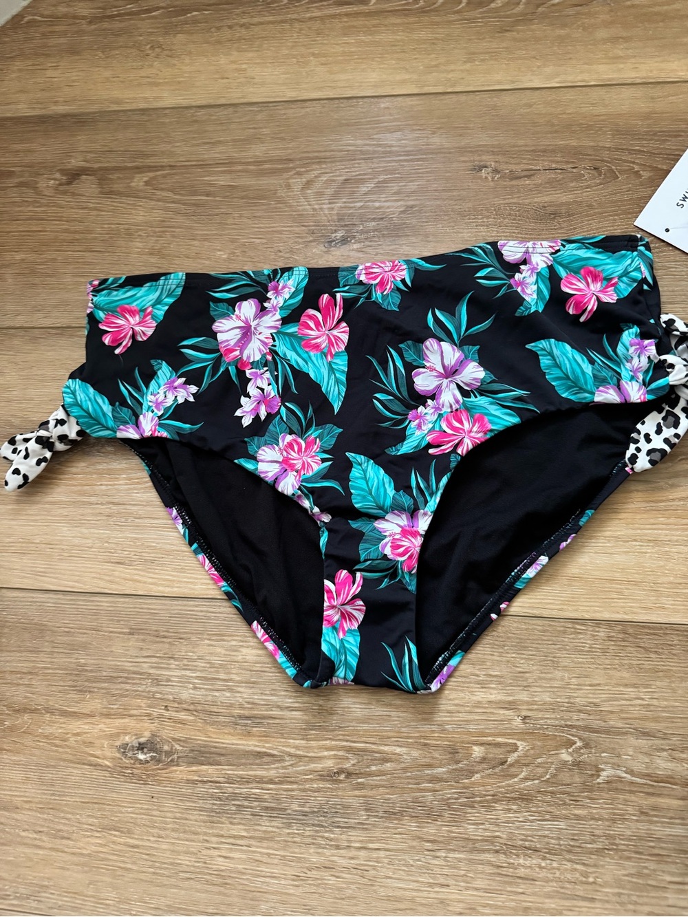 Swimsuits For All Black Swimwear with Navy Brand Tag